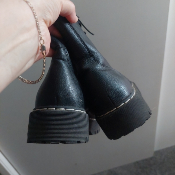 90s Y2K Union Bay Combat Boots Lace/Zip Up Lug Sole Punk Goth Grunge Metal 9 - Picture 7 of 11